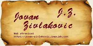 Jovan Zivlaković vizit kartica